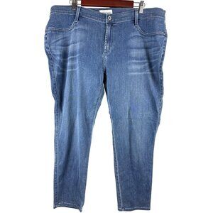James Jeans Women's Leggy Ankle Curvy Flutter Denim Blue Plus Size 20 NEW USA